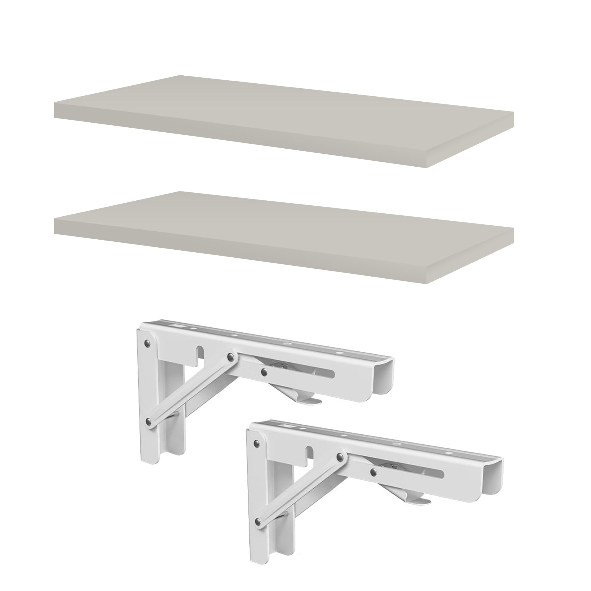 highdecora Floating Shelves Wall Mounted White Depth 300mm Set of 2 (Light Grey, 1050mm)