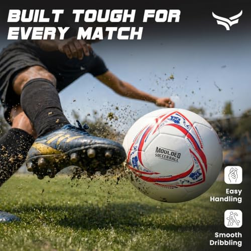 Image of XTRIM Football, Size 5, Rubberized Moulded Soccer Ball for Training, Firm Grip, Butyl Bladder, Air Retention, Outdoor Play for Turf, Grass & Hard Ground, Multicolour, 220mm Dia, 400 GMS