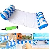XYDZ Hamaca Flotante Hamaca de Agua Inflable Plegado Hamaca Versátil Flotador de Verano Colchonetas Inflable Pool Lounge Float Piscina Hinchable Inflable para Verano Playa Mar Piscina - Azul Claro