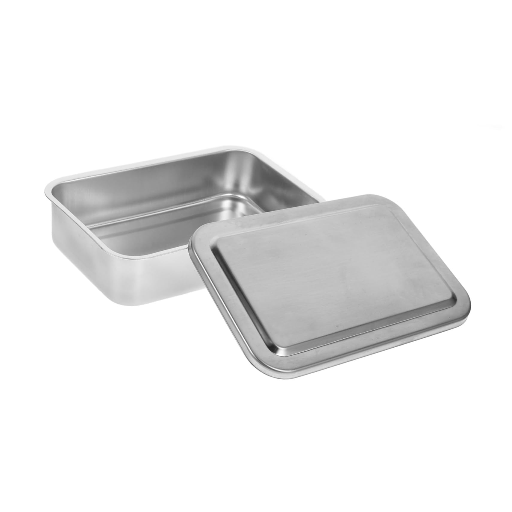 CHILDWEET Stainless Steel Medical Tray Lid Cleaning Box for Instruments Flat Metal Tray