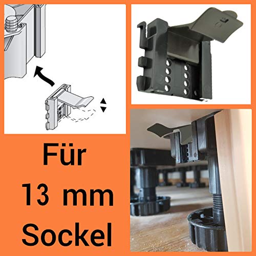10 x Sockel Halterung 13 mm Befestigung Klammer Clip Sockelhalter Feder Leiste Express Küche