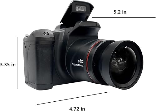 Cámara digital de fotografía, cámara digital de 16 megapíxeles con pantalla LCD de 2.4 pulgadas, 16 veces el zoom digital para niños, adolescentes,