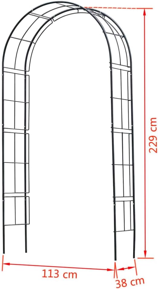 Pergola en acier galvanisé noir 113 x 38 x 229 cm — vue 6