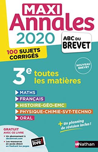 Maxi Annales Brevet 2020 - 3e Toutes les matières (French Edition) Maxi Annales Brevet 2020 - 3e Toutes les matières (French Edition)