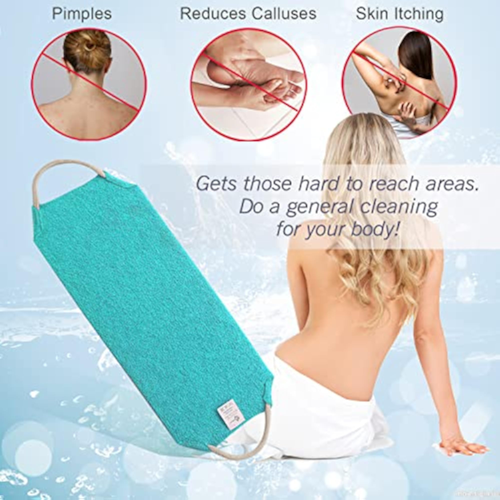 Exfoliating Back Scrubber with Handles for Body Shower