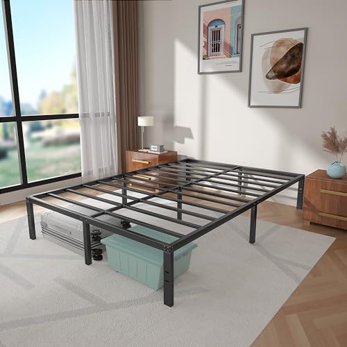NOAH-MEGATRON-California-King-Size-Platform-Bed-Frame-14-Inch-Heavy-Duty-Metal-Steel-Slat-Solid-Mattress-Foundation-Underneath-Storage-No-Box-Spring-Needed-Noise-Free-Easy-Assembly NOAH MEGATRON California King Size Platform Bed Frame 14 Inch Heavy Duty Metal Steel Slat Solid Mattress Foundation Underneath Storage No Box Spring Needed Noise Free Easy Assembly