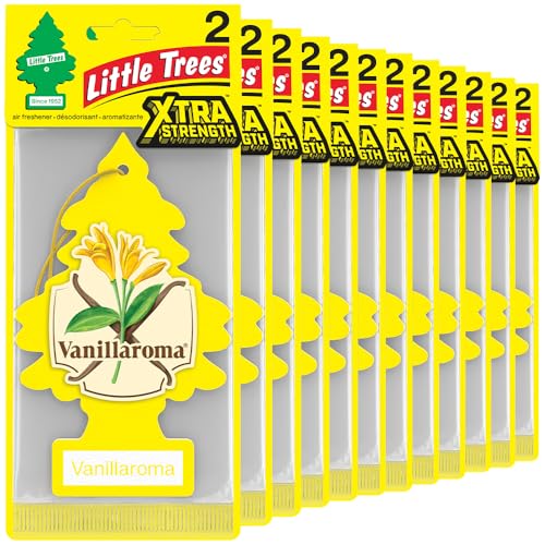 LITTLE TREES Car Air Freshener | Xtra Strength Provides Long-Lasting Scent for Auto or Home | Extra Boost of Fragrance | Vanillaroma 24 Air Fresheners