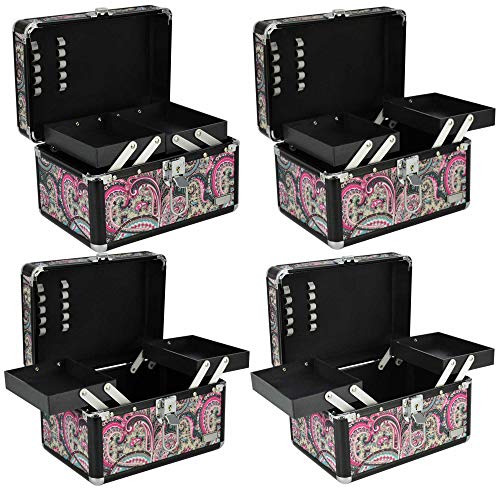 Maleta Para Maquiagem e Joias Frasqueira Mandala Indiana Preto CBRN12596