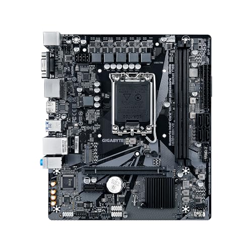 GIGABYTE Scheda madre H610M S2H V2, supporta processori Intel Core di 14a/13a/12a generazione (LGA 1700), mATX, DDR5, 1x M.2, PCIe 4.0, USB-C, HDMI, 2X DisplayPort, D-Sub, LAN 1GbE - Scheda madre - Immagine 1