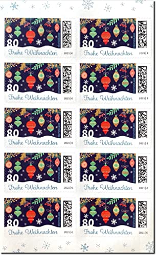 Set de marque Frohe Weihnachten 2021 autocollant timbre philatélie Noël