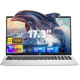 2025 Laptop&comma;17&period;3-Inch FHD Display Laptop with Quad Core-12th Alder Lake N97&lpar;Up to 3&period;6GHz&rpar;&comma; 16GB RAM 512GB ROM Traditional Laptop Computer&comma; 6000Mah Battery&comma;Silver