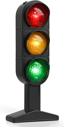Gadpiparty Kidult Toys - Señales de semáforo de juguete con base de simulación de carretera, lámpara de tráfico de seguridad, modelo de señal de