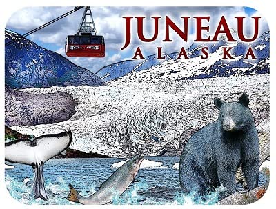 Imán de nevera Juneau Alaska Glacier Wildlife miniatura 1