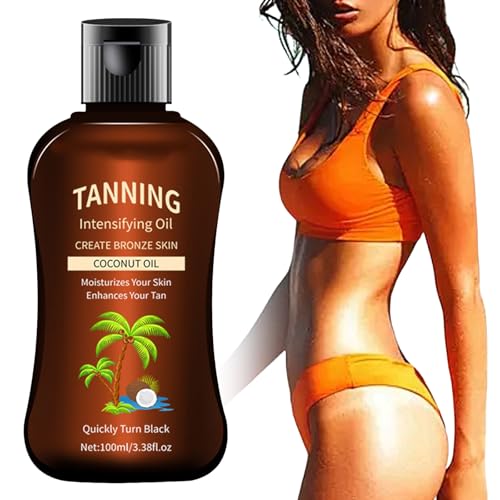 タンニングオイル ダークブラック サンオイル 日焼けオイル 100ml 日焼け用ローションジェル 強化型 Oil フェイス(B1,1本セット)