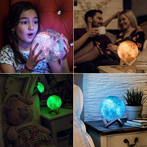 YouOKLight Moon lamp, 16 Colors LED Star Light Kids Night Light Galaxy Lamp with Stand, Remote, Touch Control and USB Rechargeable, 3D Night Lamp for Baby Kids Lover Birthday Party Gifts (5.9 Inch)… 7 51BpFOsRsrL. AC