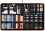 HIFORNY 100 PCS Drawing & Sketching Set, Professional Art Supplies with Graphite,Charcoal, Colored,Watercolor,Metallic Pencils,Blending Tools,Sketchbook and Coloring Book in Zipper Case (Pink)