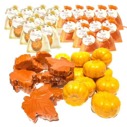 KCBIER 36 Sets Fall Bridal Shower Favors Maple Pumpkin Soaps