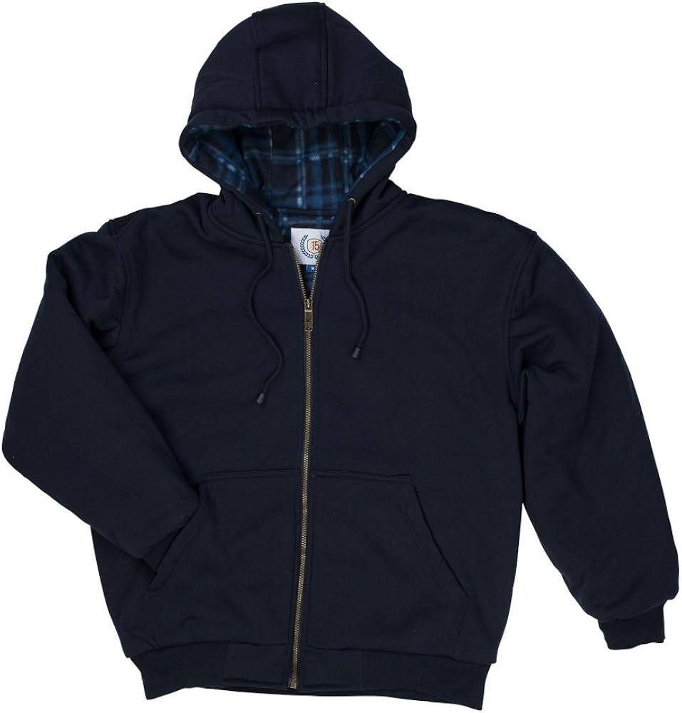 Amazon.com: North 15 - Men's Hooded Sweatshirt - Plaid Polar