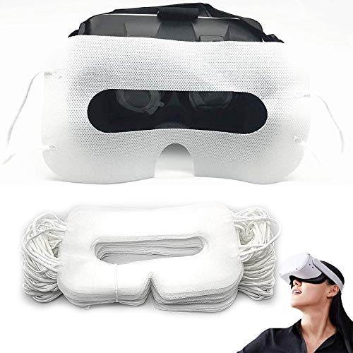 Paquete de 100 almohadillas desechables universales para Oculus Quest 2, HTC Vive/Pro, PS VR, Gear VR, Oculus, Índice de válvula de vapor, Rift, etc. (blanco