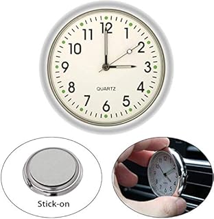 EEEkit Stick On Analog Car Clock, Mini Tiny Small Luminous Car Vent Clocks Watch for Dashboard Boat Bike Home