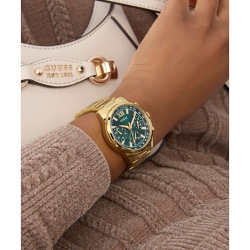 Image of GUESS Green Round Dial Analog Women's Watch - GW0933L6