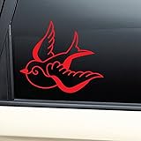 Nashville Decals Sparrow Tattoo Vinyl Decal Laptop Car Truck Bumper Window Sticker - Red