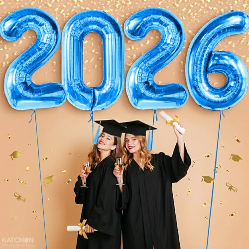 Image of Blue Graduation Decorations 2026 | Giant, 42 Inch, Foil 2026 Graduation Balloons Class of 2026 Decorations | Blue 2026 Balloons Number, Graduation Party Decorations | Prom Decorations 2026, Katchon