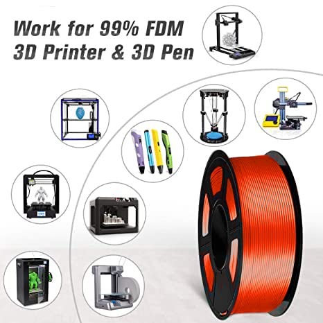 Image of FiLAMONT PLA Silk Filament 1.75mm, 3D Printer Filament, Shiny Silk 1.75 PLA Filament, 1kg(2.2Lbs) /Spool (Silk Orange)