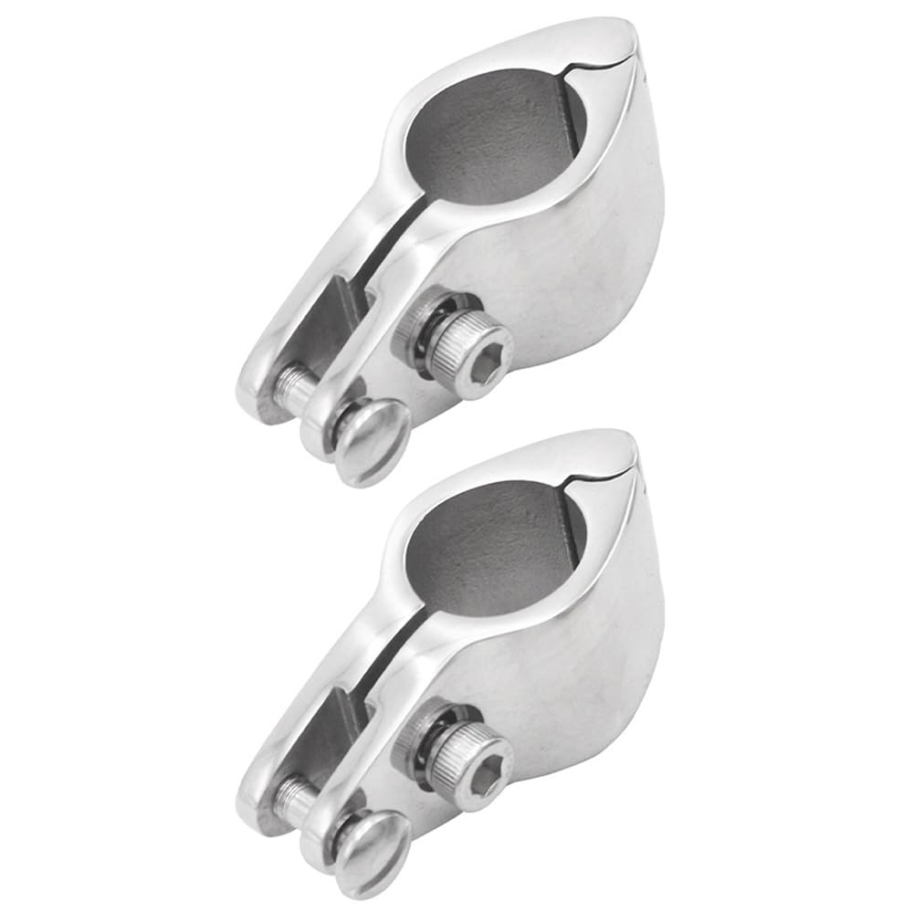 2PCS Marine Jaw Slide Pipe Clamp, 20mm with Bolt, Stainless Steel Jaw Slide Marine Hardware Fittings, Awning Clamp Clip Deck Hardware for Boat Bimini Top Jaw Slide Hinged