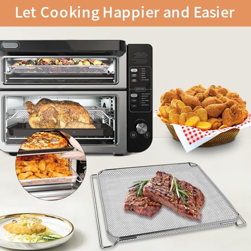 Image of Smart Double Oven Accessories for Ninja DCT401 DCT451 12 in 1, 13''x12.6'' Steel Toaster Replacement Parts Accessories Dehydrator Grill Rack for Ninja DCT601 DCT651 DCT402BK Smart Oven