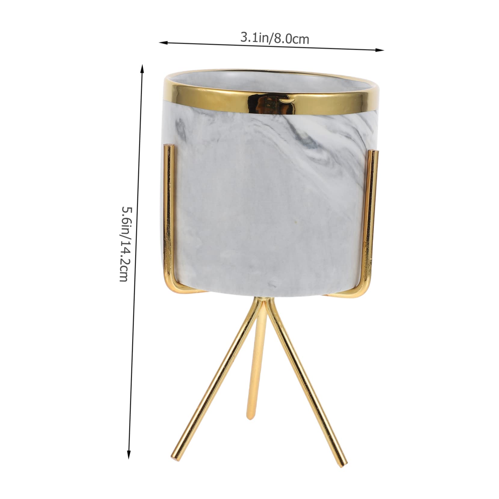 PRETYZOOM 1Set Elegant Marble Canister with Rack of Ceramic Cake Forks Condiment Forks and Utensil Holder for Home Restaurant and present Giving and Stylish Kitchen