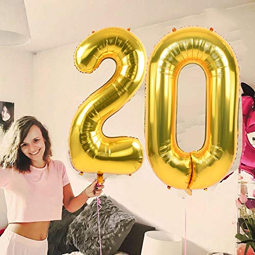 Image of TONIFUL 40 Inch Gold Number 16 Balloons Foil 16th Birthday Decorations
