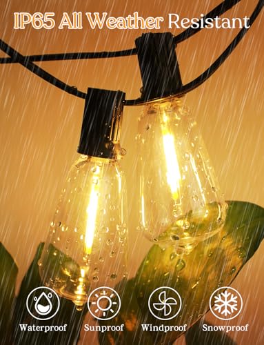 GHUSTAR-100FT-LED-Outdoor-String-Llights-NOT-Solar–Patio-Lights-Outdoor-Waterproof-for-Outside–2700K-Vintage-Edison-Bulb-String-Lights-Outdoor–Shatterproof-Hanging-Lights-for-Cafe-Porch-Deck GHUSTAR 100FT LED Outdoor String Llights NOT Solar–Patio Lights Outdoor Waterproof for Outside–2700K Vintage Edison Bulb String Lights Outdoor–Shatterproof Hanging Lights for Cafe Porch Deck
