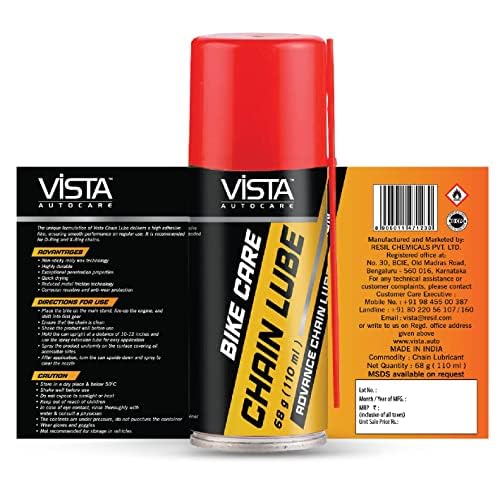 Image of Vista Chain Lube 110ml | Bike Chain Lube | Chain Spray x Pack of 2 (110 ml +110ml)