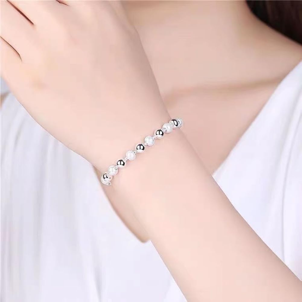 CUTEZING Silver Bracelets For Women Beads Bangle Bracelet Transfer Lucky Cuff Bracelet Adjustable Fashion Jewelry