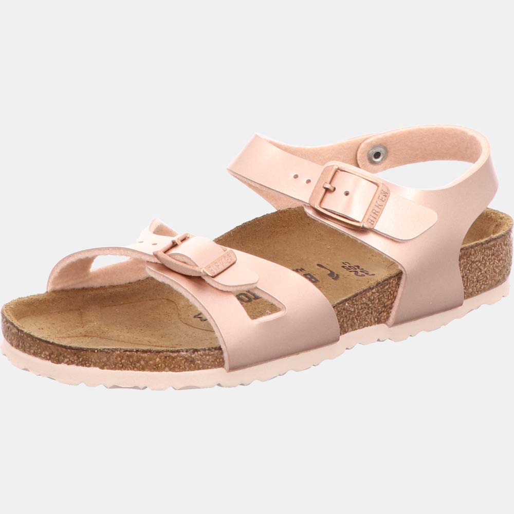 Birkenstock Girls' Rio Ankle Strap Sandals, Brown (Electric Metallic Copper Electric Metallic Copper), 13 Child UK (31 EU)