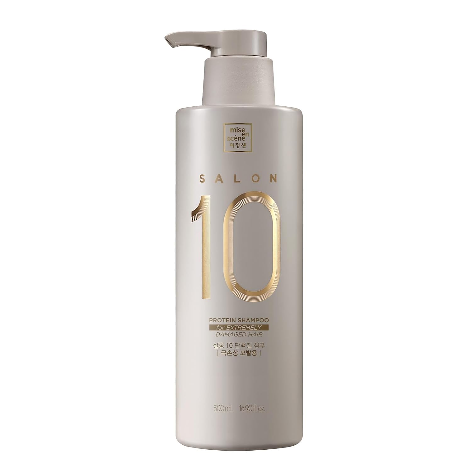 Mise En Scene Salon 10 Protein Shampoo for Severe Damaged Hair - Low porosity Hair Product, Korean HairPerfume Shampoo, 10-Sec Protein Clinic, Moisturizing & Restoring, 16.9 Fl. Oz. (500ml)