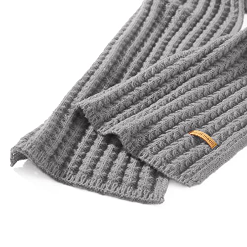 وشاح محبوك من الباشمينا الناعم بلون سادة للنساء والرجال والاطفال من اورانزت، رمادي، مقاس واحد