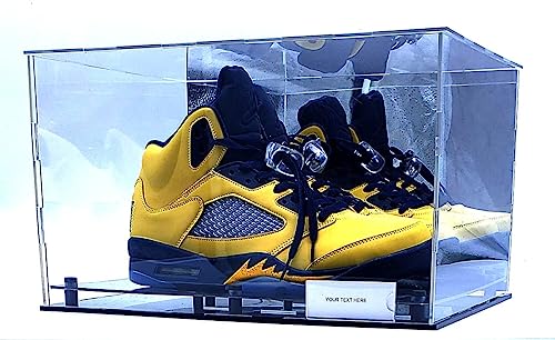 GarrDesign Caixa de exibição de tênis para sapatos, espelho de mármore preto, 2 níveis, caixa de vit