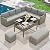 YITAHOME 6-Piece Patio Furniture Set, All-Weather Wicker Outdoor Sectional Sofa with Lift-Top Table & Ottoman, Patio Conversation Set for Deck, Backyard, Porch - Gray Gradient