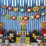 Superhero Party Favors Happy Birthday Banner Super Hero Decorations Comic Book Party Supplies Kids B