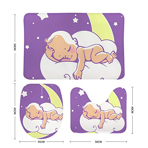 Tapis de bain lavable en machine ensemble de 3 pièces absorbant pour bébé - 3