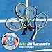 TRESSIS Tennis Racket Dampener - Glitter Blue Smiley Face Designs - Vibration & Noise-Reducing Tennis Shock Absorber for Racquets - Secure, Easy-Install Accessories for Players of All Levels