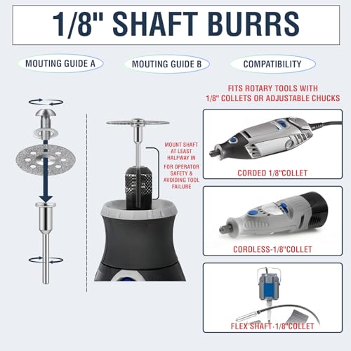 10 Pcs Diamond Cutting Wheel Cut Off Discs Coated Rotary Tools W/Mandrel 22Mm for Dremel