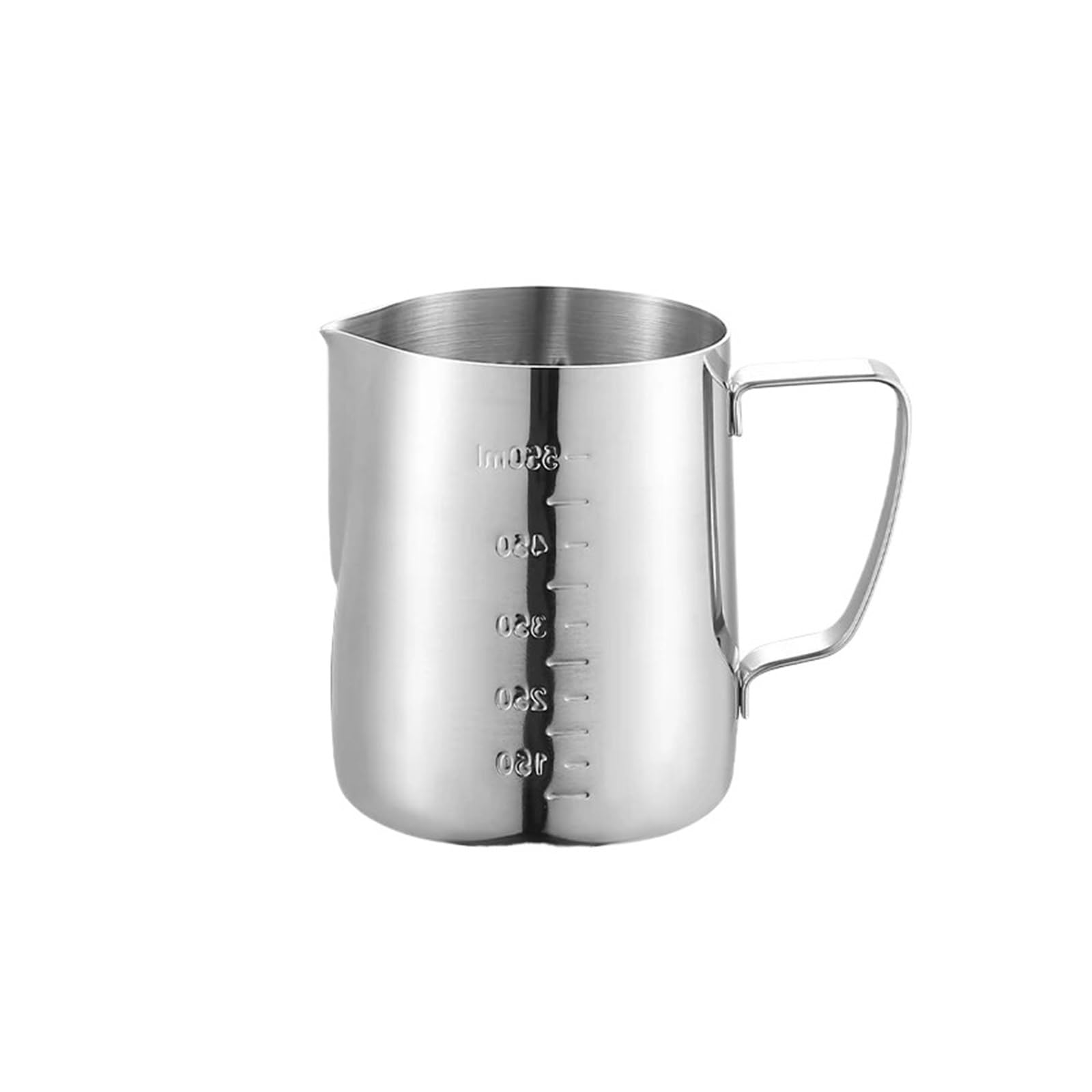 Jarra for espumar leche de acero inoxidable, Espumador plateado, recipiente for café con, jarra Metal, taza barista(550ml)