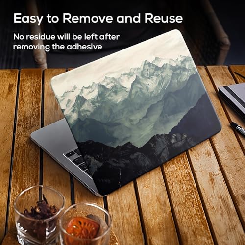 Image of Galaxsia Hilly Scene Top+Wrist Pad Vinyl Laptop Skin /Sticker /Cover Upto 15.6 Inches Laptops Laminated-Removable-HD Quality Compatible for Hp-Dell-Sony-Lenovo-Asus etc.(15x10 Inches)