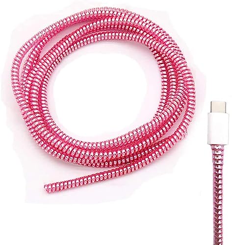Image of BKN 3pcs Set Metallic Finish Cable Charger Spiral Protector | Long Size Protectors Plastic Cable Cord Protectors Winders for Mobile Phone Charging Cable Earphones (1.5 Meter / 150 cms, Multi)