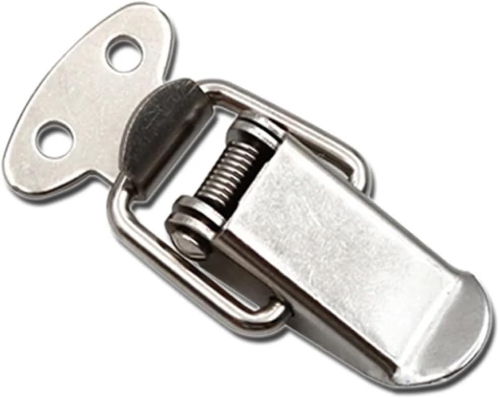 Toggle Hasp Latch Stainless Steel Buckle Lock 107 Iron Spring Duckbill Lock Wooden Box Bag Buckle Industrial Equipment Buckle 1Pcs(201 Stainless Steel)