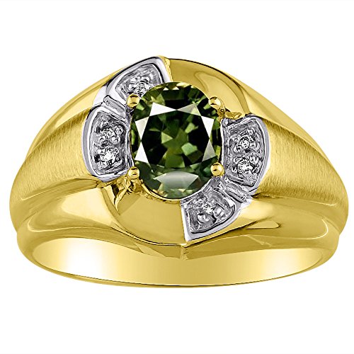 Bague saphir vert en argent doré, le cadeau idéal pour marquer un anniversaire