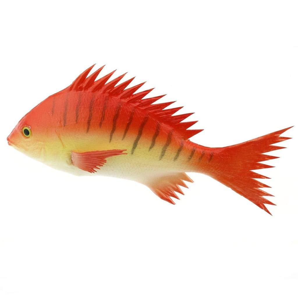 Gresorth 24 cm Artificial Red Snapper Fake Fish Decoration Hanging Toy Food Model for Home Party Kitchen Christmas Display